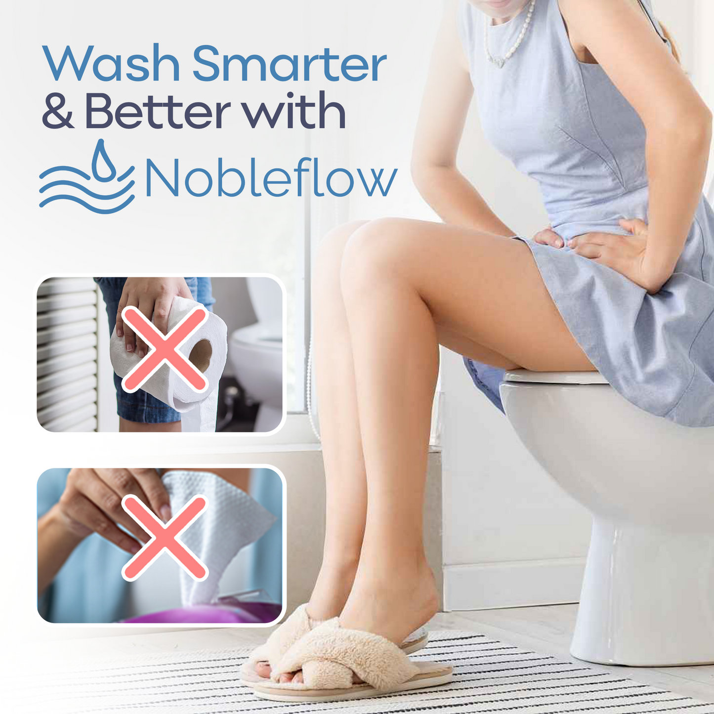 Nobleflow Bidet Attachment For Toilet - Warm Water Bidet Hot And Cold